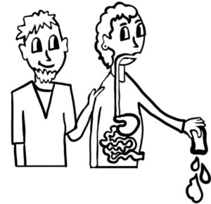 Image demonstrating stoma emptying