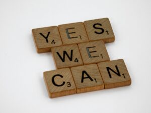 Image of scrabble pieces spelling Yes We Can