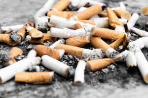 Image of a pile of smoked cigarettes
