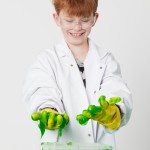 Boy taking part in Snot demonstration