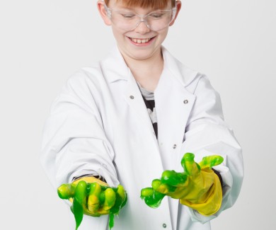 Boy taking part in Snot demonstration