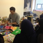 Young people working with graphic designers